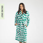 Amparo Cleo Diamond Pink & Green Plush Bathrobe