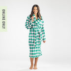 Amparo Cleo Diamond Pink & Green Plush Bathrobe