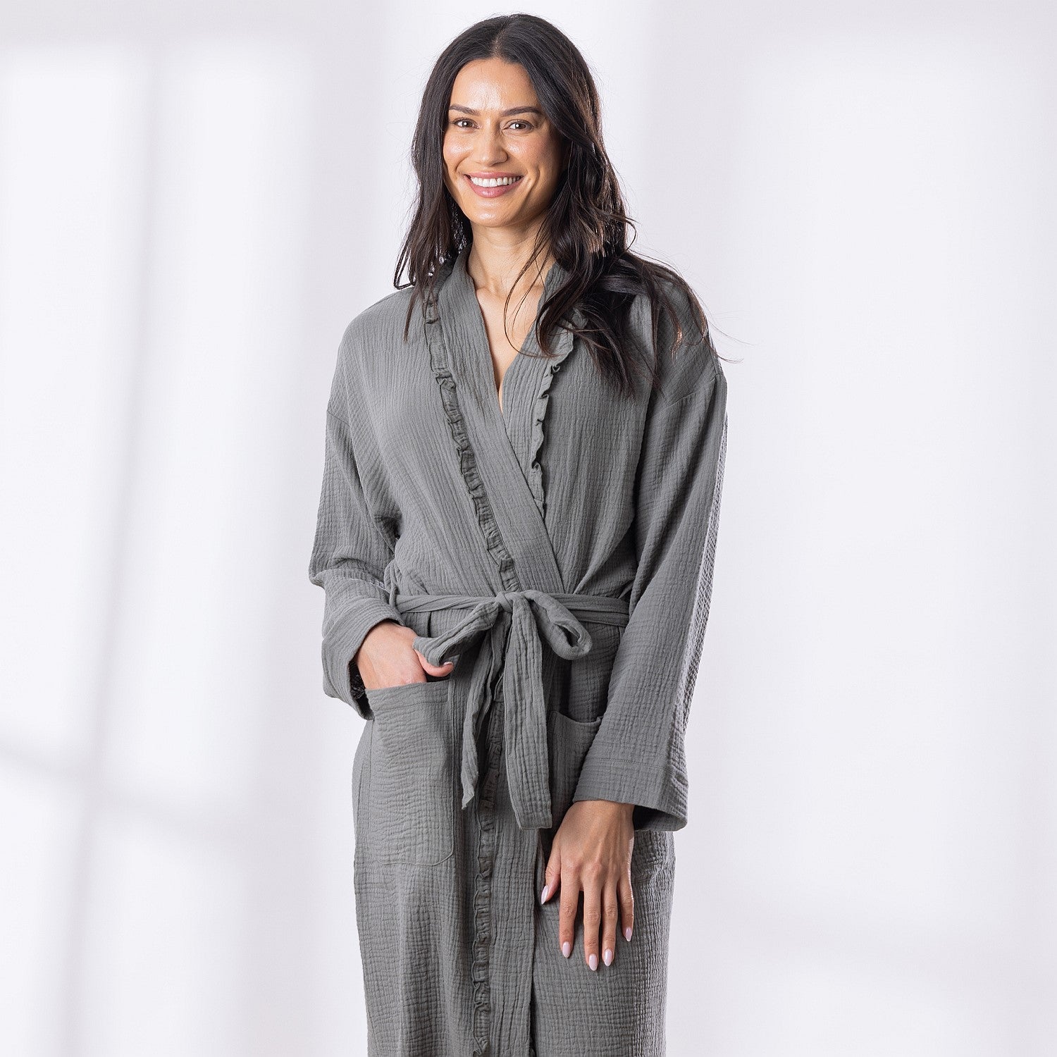 Cove Mya Frill Bathrobe Khaki