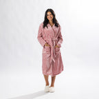 Solace Contrast Stripe 3/4 Bathrobe Blush