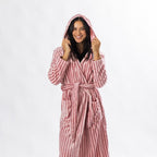 Solace Contrast Stripe 3/4 Bathrobe Blush