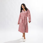Solace Contrast Stripe 3/4 Bathrobe Blush
