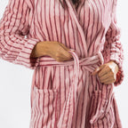 Solace Contrast Stripe 3/4 Bathrobe Blush