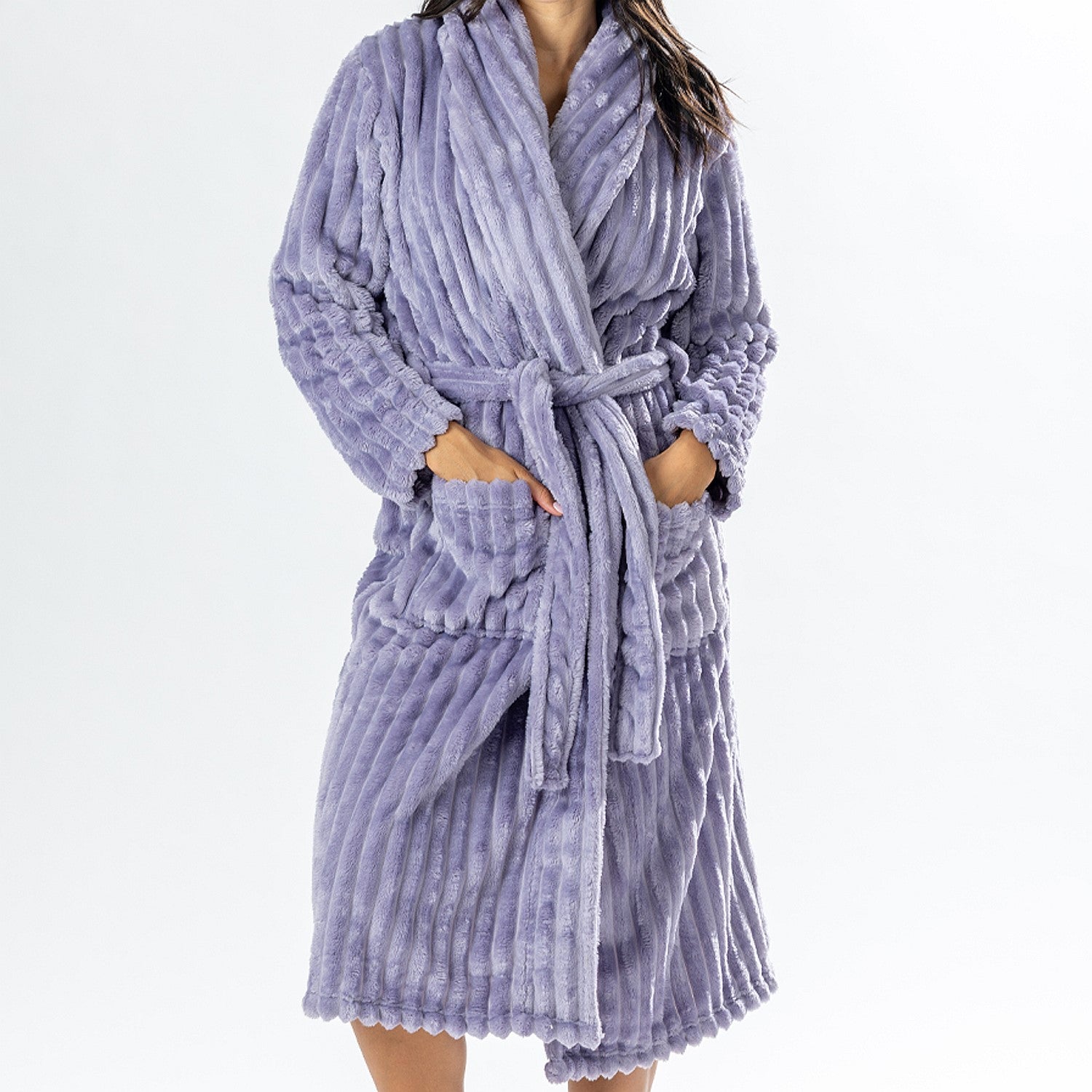 Design Republique Ribbed Super Plush Bathrobe