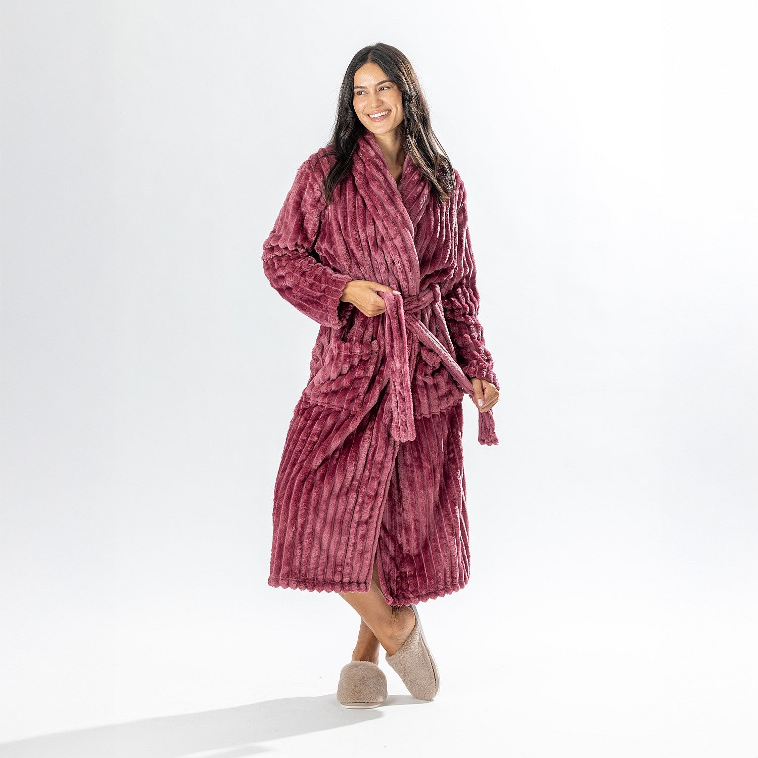 Design Republique Ribbed Super Plush Bathrobe