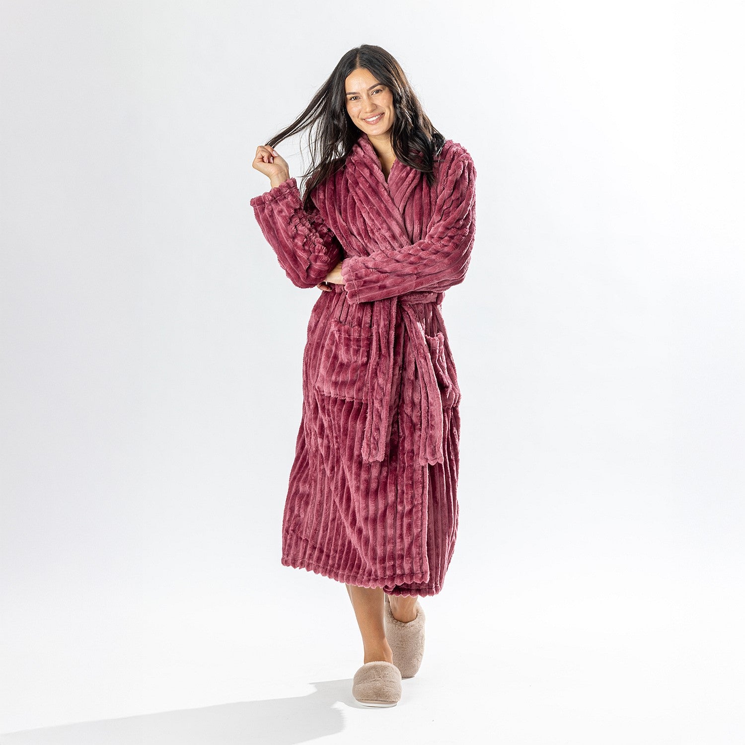 Design Republique Ribbed Super Plush Bathrobe
