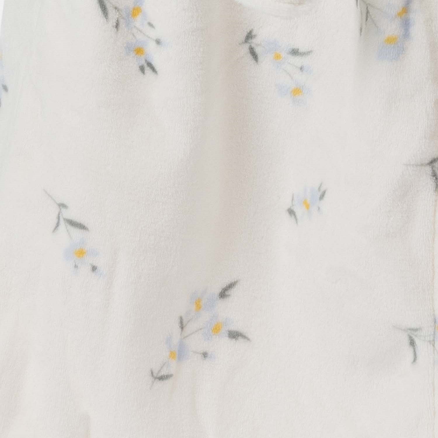 Design Republique Floral Printed 3/4 Length Plush Bathrobe