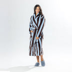 Amparo Bold Stripe Bathrobe Pale Blue