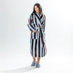 Amparo Bold Stripe Bathrobe Pale Blue