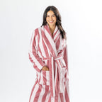 Amparo Bold Stripe Bathrobe Pink