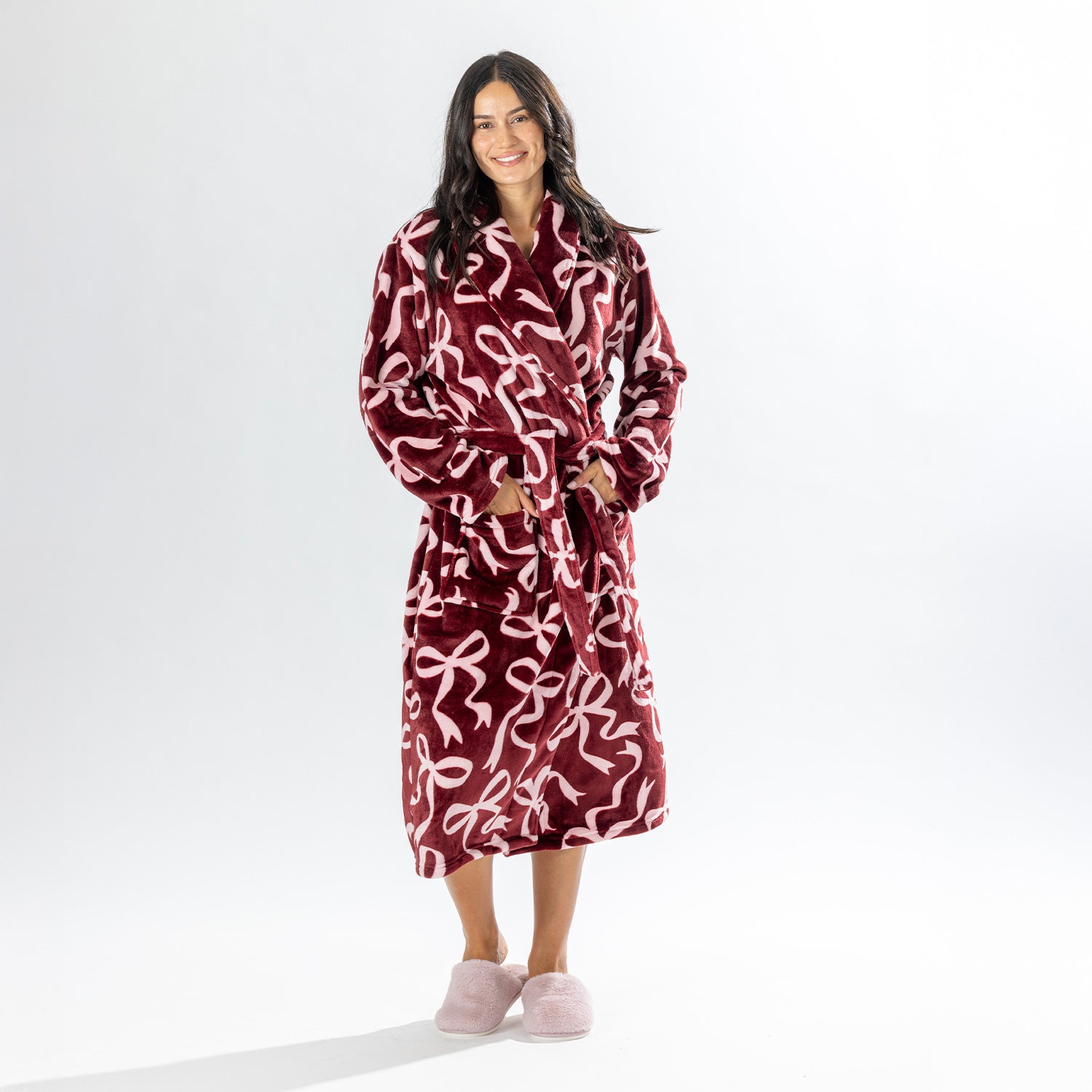 Amparo Endless Bows Bathrobe Cranberry