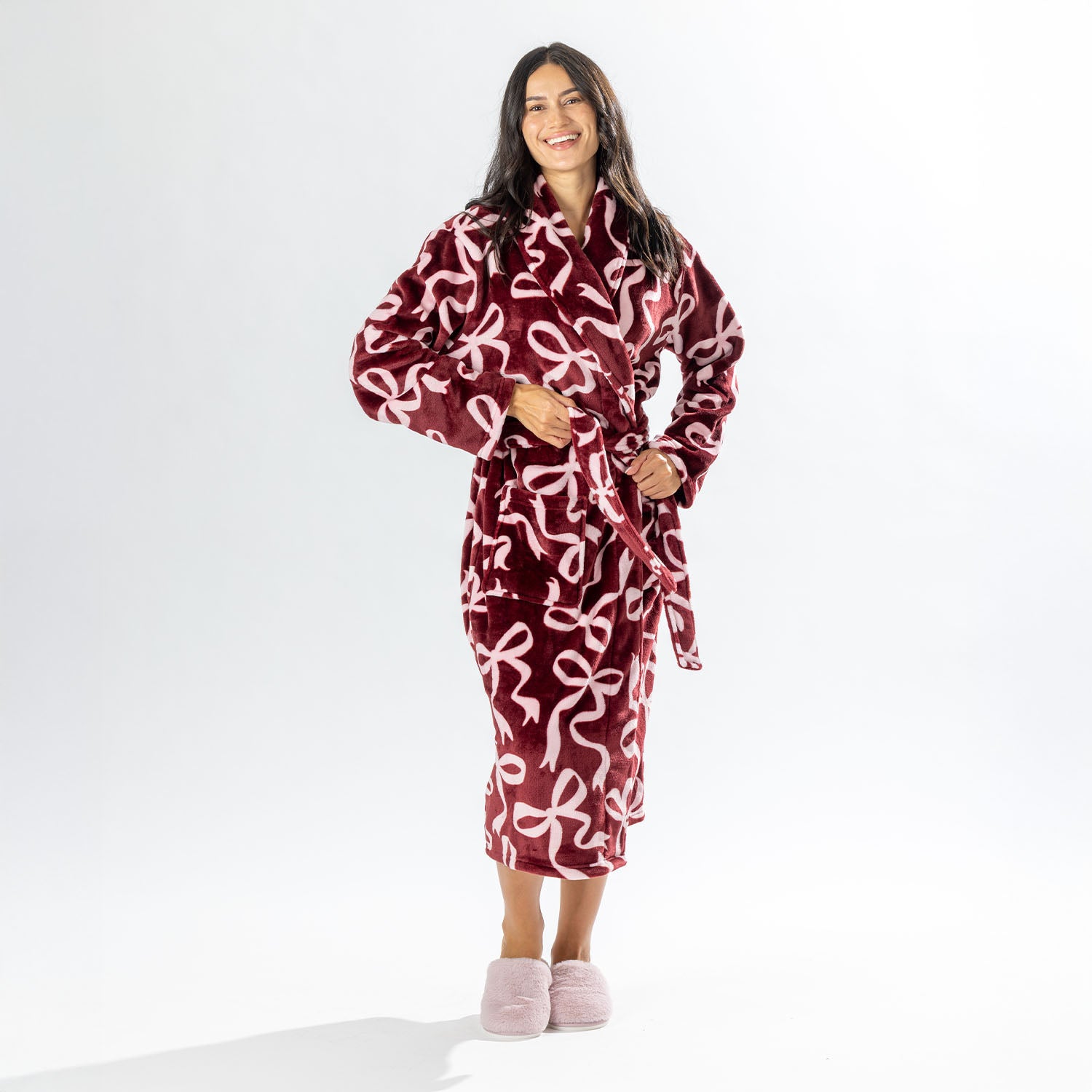 Amparo Endless Bows Bathrobe Cranberry