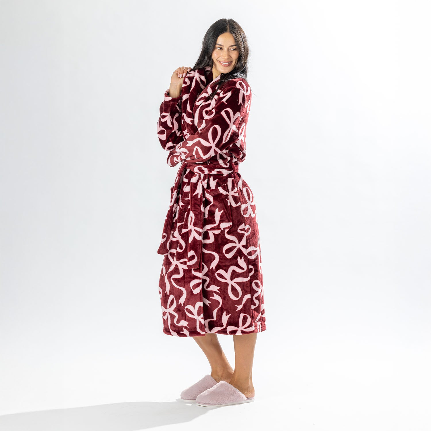 Amparo Endless Bows Bathrobe Cranberry