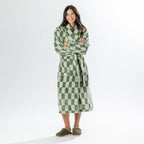 Amparo Robbie Check Bathrobe Green