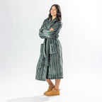 Amparo Two Tone Stripe Khaki Bathrobe