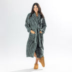Amparo Two Tone Stripe Khaki Bathrobe