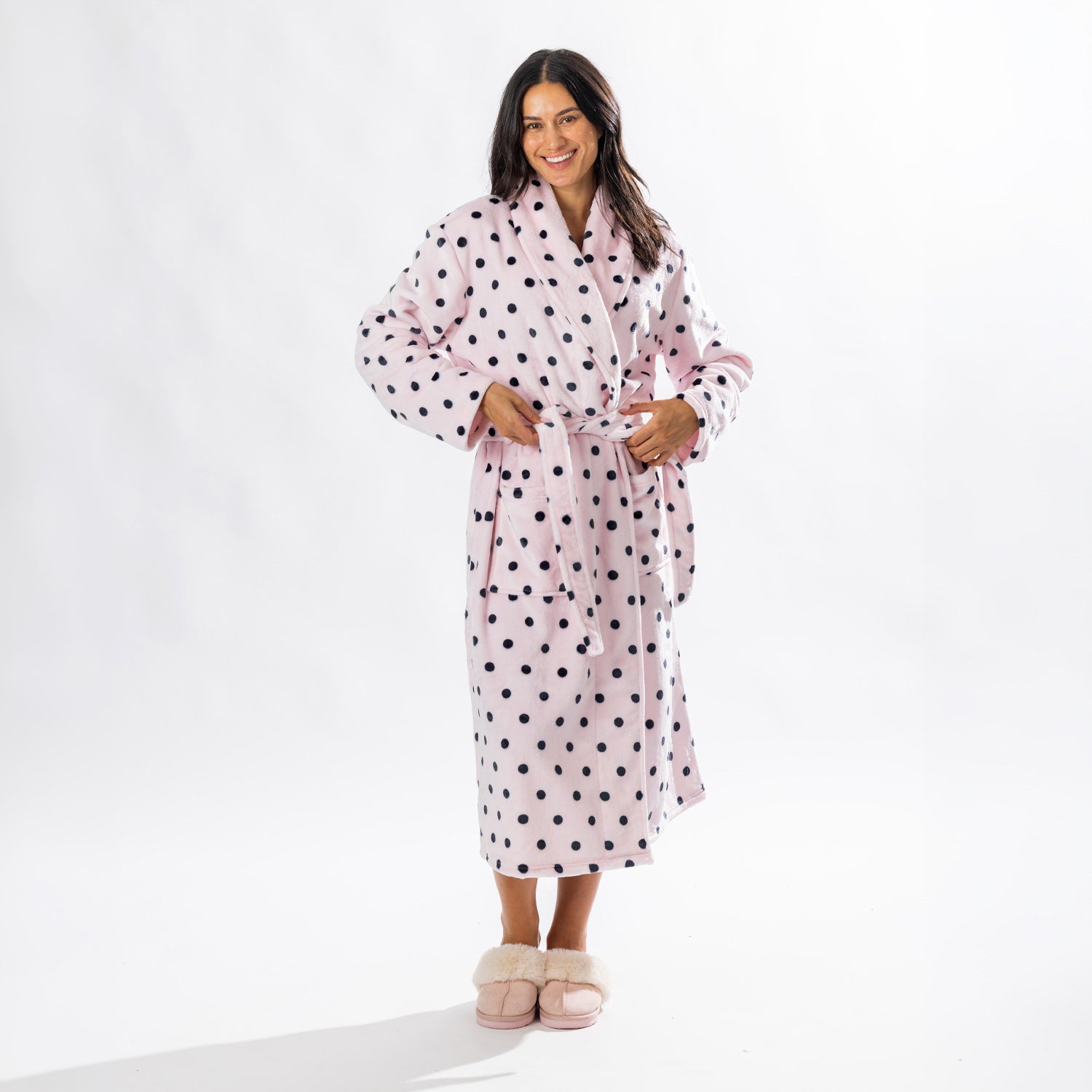 Design Republique Kellie Spot Plush Bathrobe