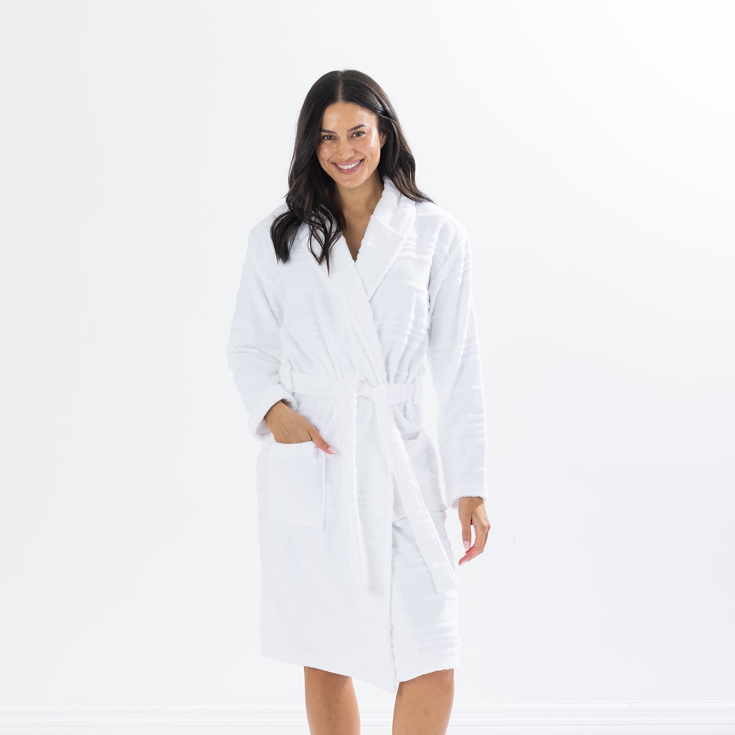 Fieldcrest Monisa Textured Bathrobe White