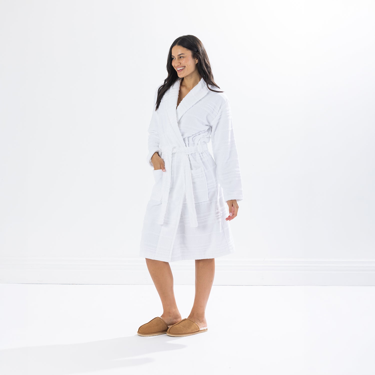 Fieldcrest Monisa Textured Bathrobe White