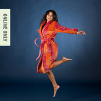 Design Republique Poppy Striped Bathrobe Sorbet