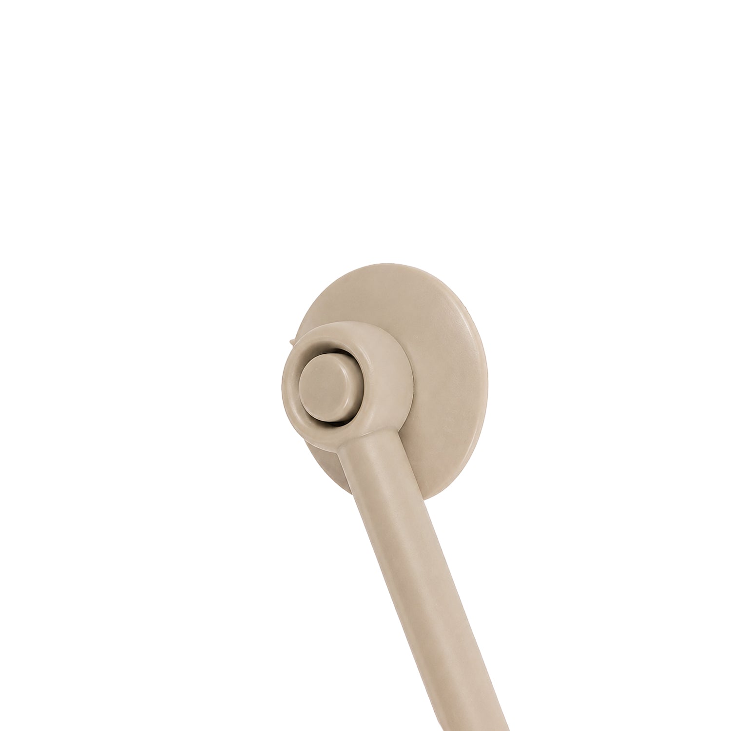 A close-up of a taupe suction piece shown against a solid white background.
