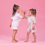 bb&b Sleep Kids Multi Striped Satin Sleepwear Set