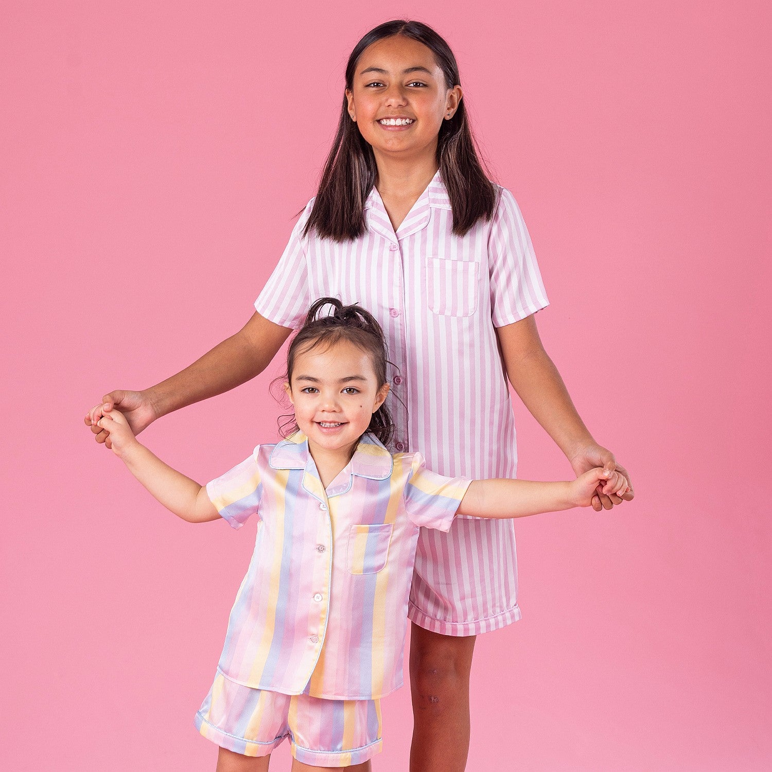 bb&b Sleep Kids Multi Striped Satin Sleepwear Set