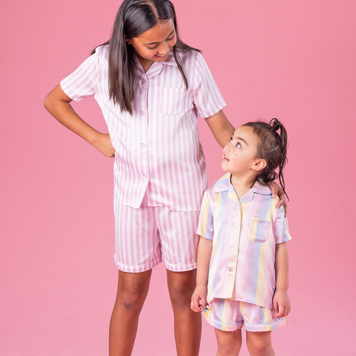 bb&b Sleep Kids Multi Striped Satin Sleepwear Set