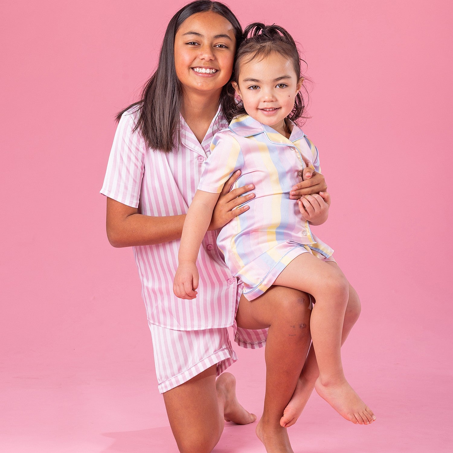 bb&b Sleep Kids Multi Striped Satin Sleepwear Set
