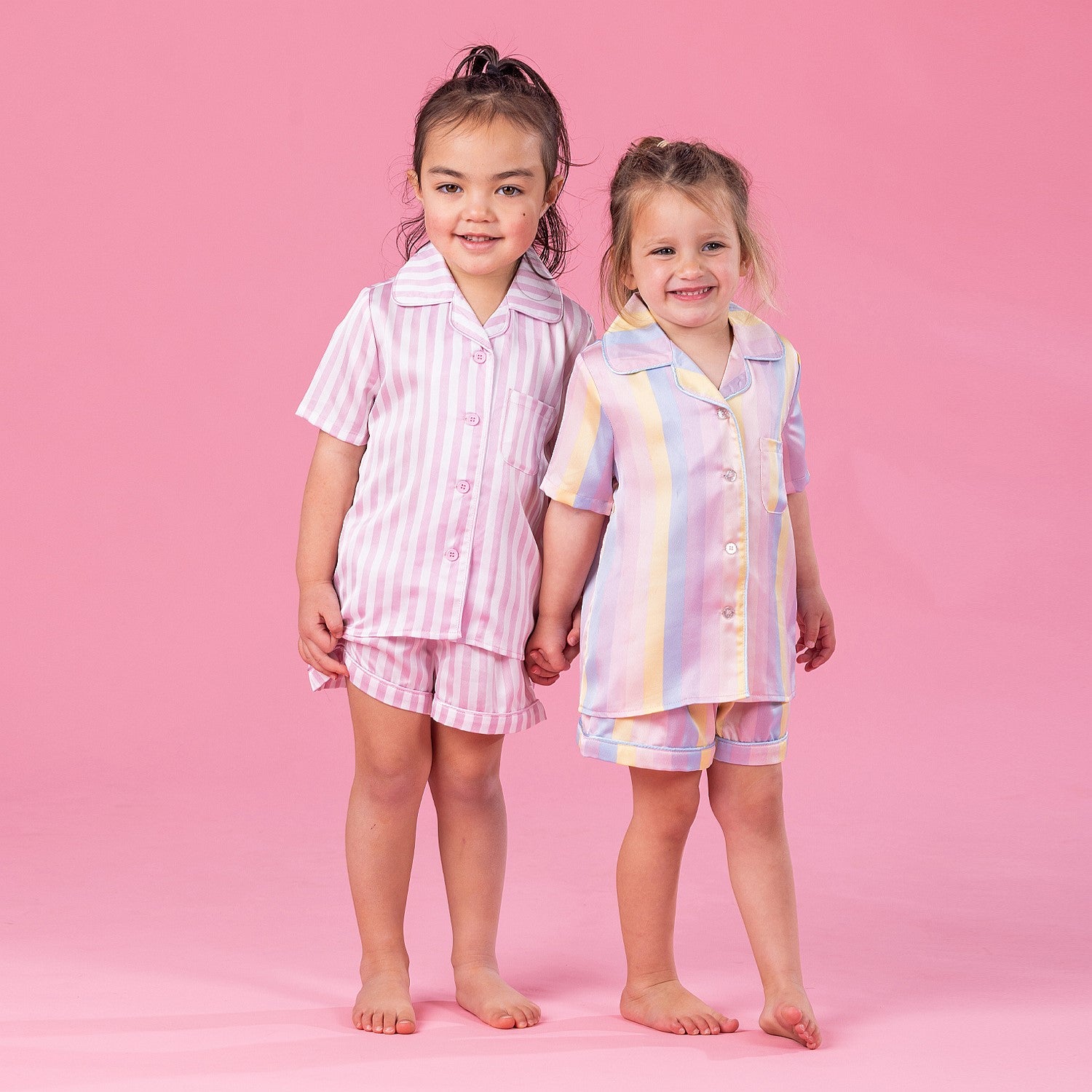 bb&b Sleep Kids Multi Striped Satin Sleepwear Set