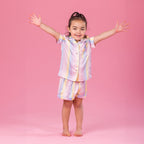 bb&b Sleep Kids Multi Striped Satin Sleepwear Set