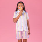 bb&b Sleep Kids Multi Striped Satin Sleepwear Set