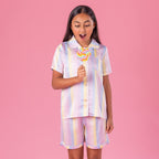 bb&b Sleep Kids Multi Striped Satin Sleepwear Set