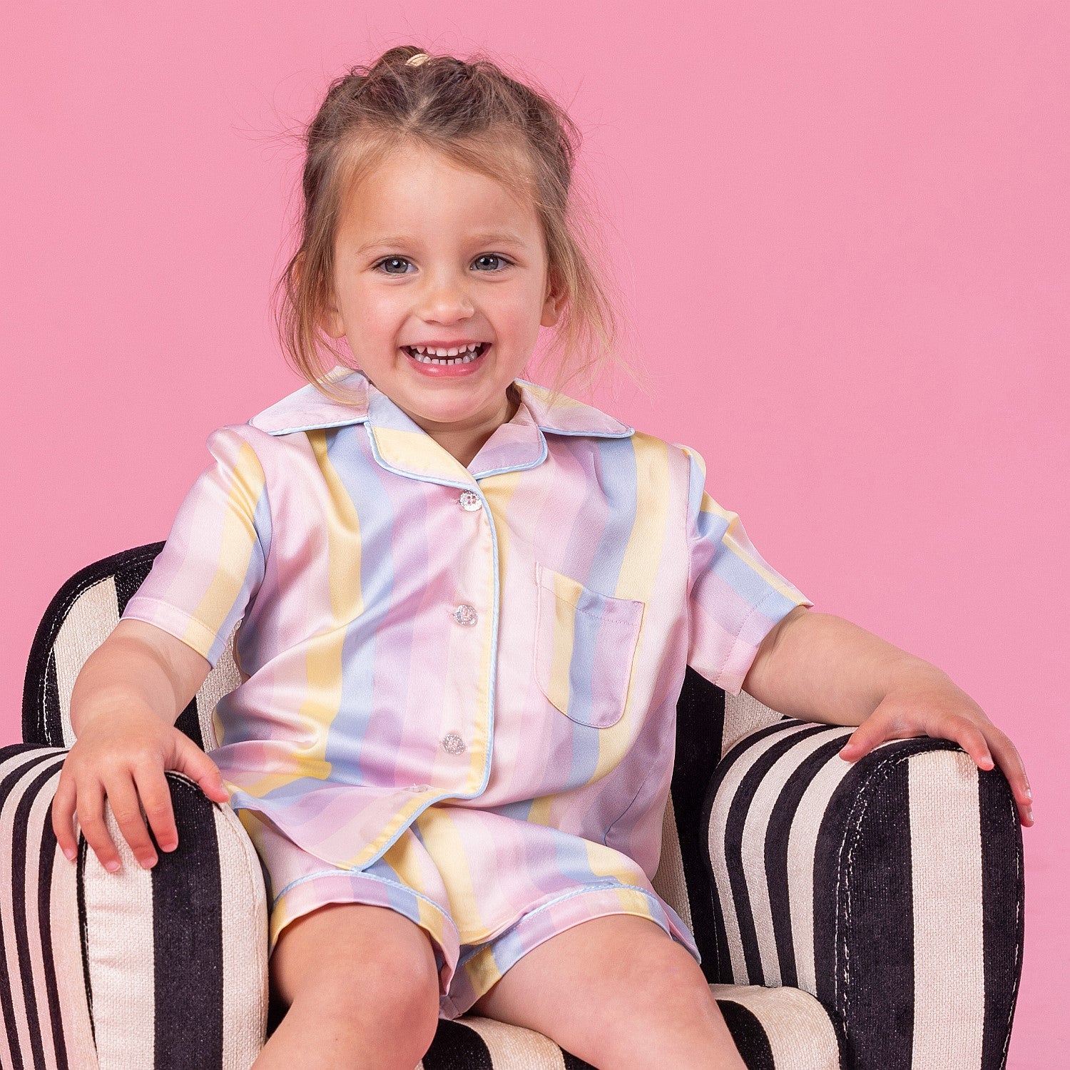 bb&b Sleep Kids Multi Striped Satin Sleepwear Set