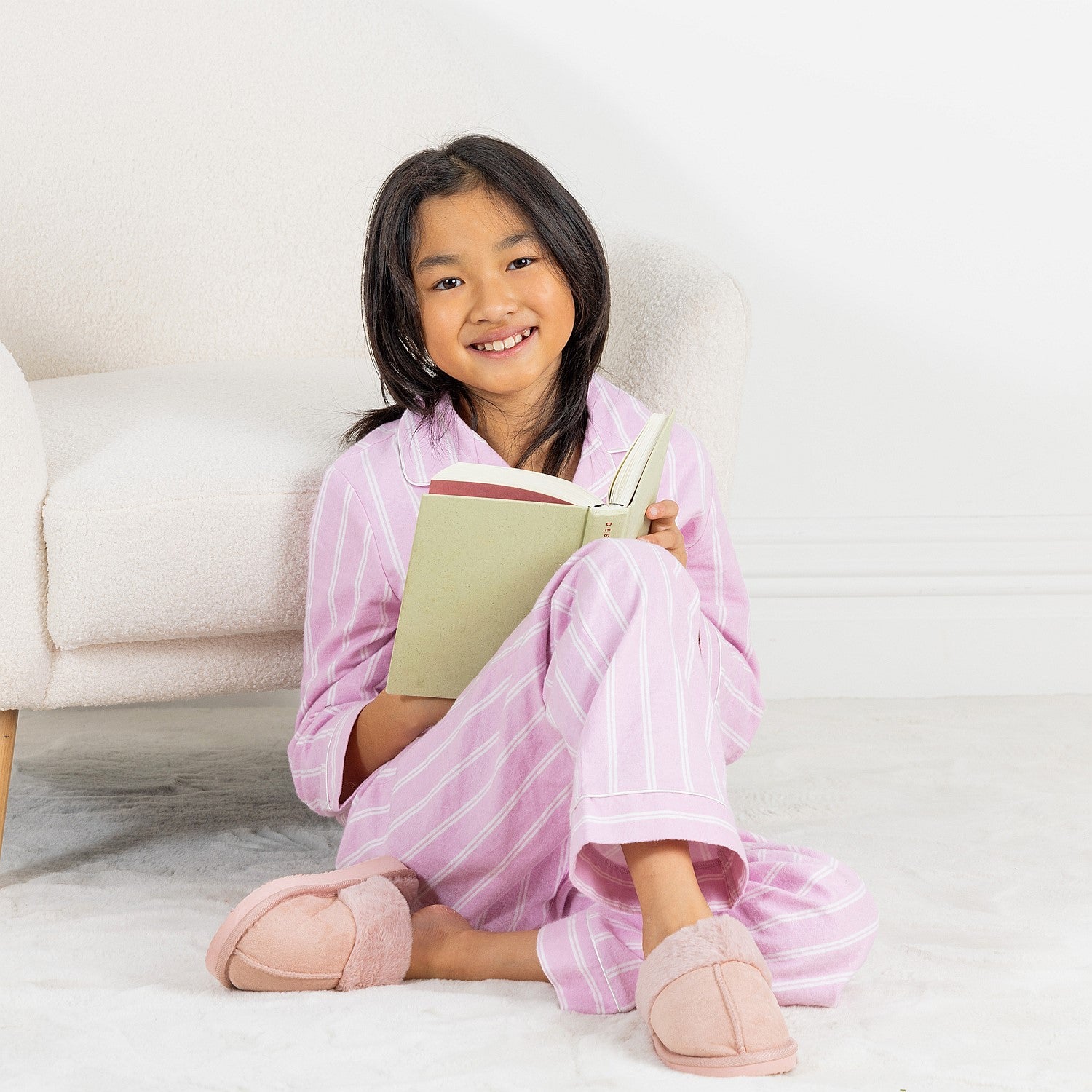 bb&b Kids Pink Stripe Flannelette PJ Set