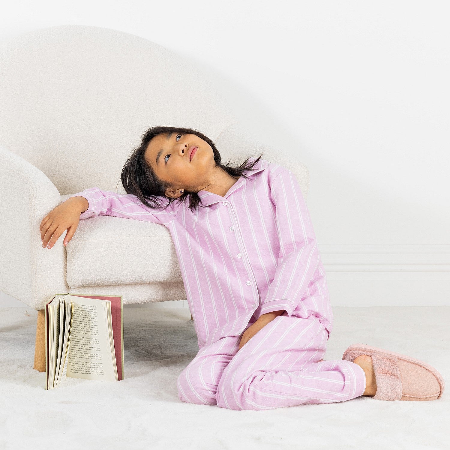 bb&b Kids Pink Stripe Flannelette PJ Set