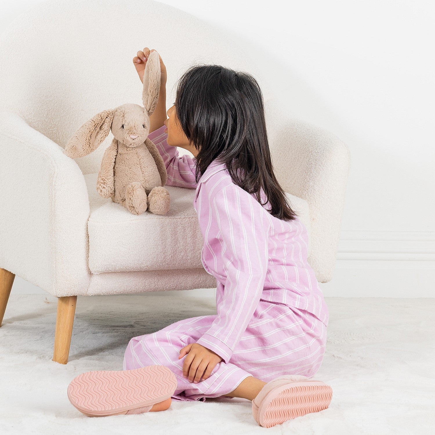 bb&b Kids Pink Stripe Flannelette PJ Set