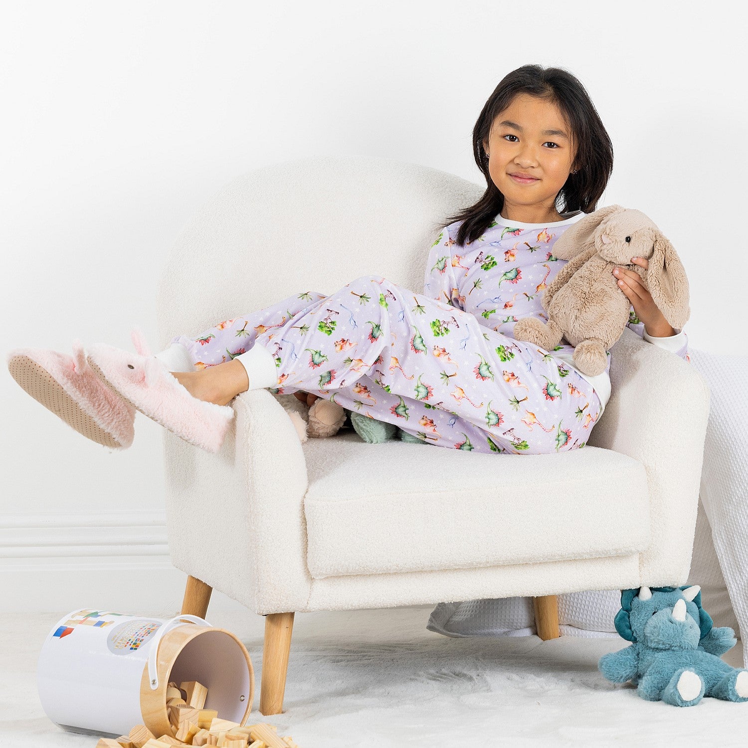 bb&b Kids Lilac Dino Fleece Pj Set
