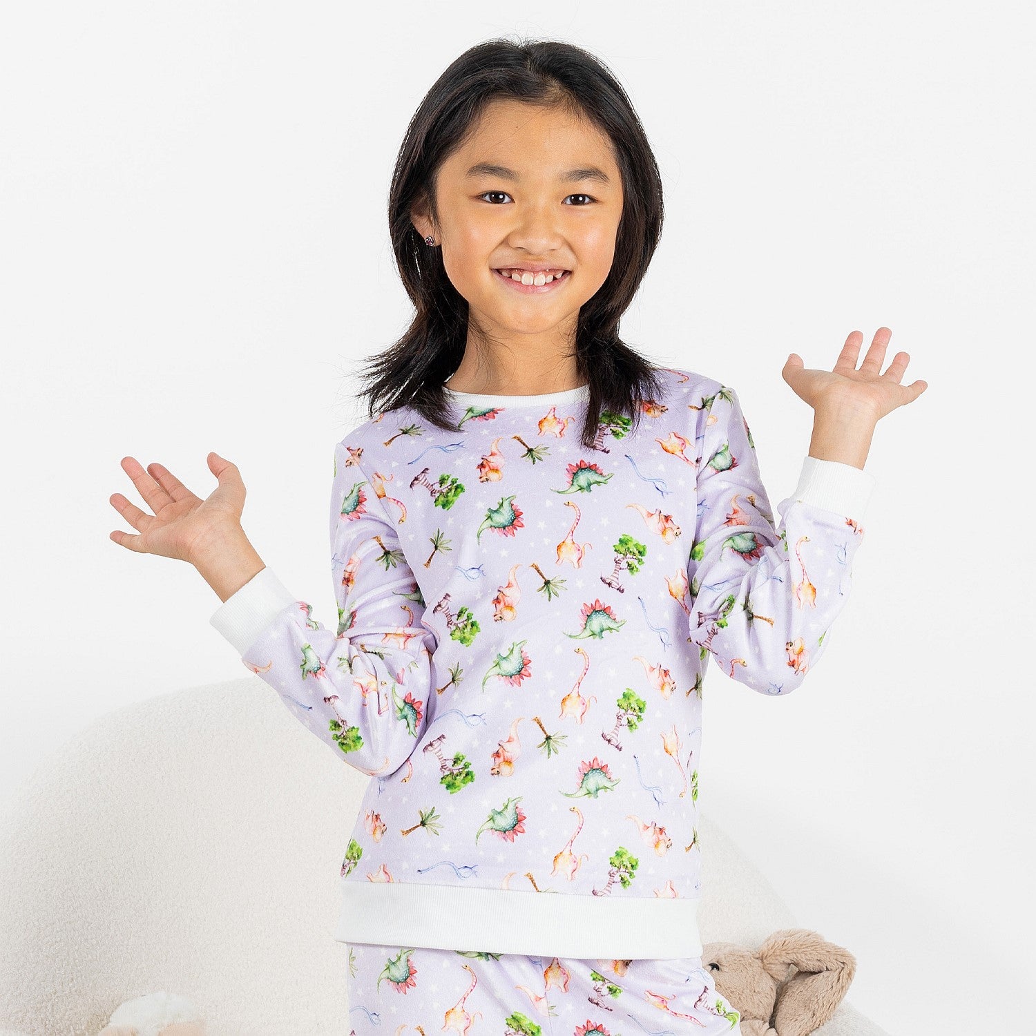 bb&b Kids Lilac Dino Fleece Pj Set