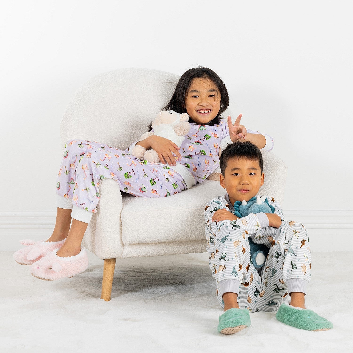 bb&b Kids Lilac Dino Fleece Pj Set