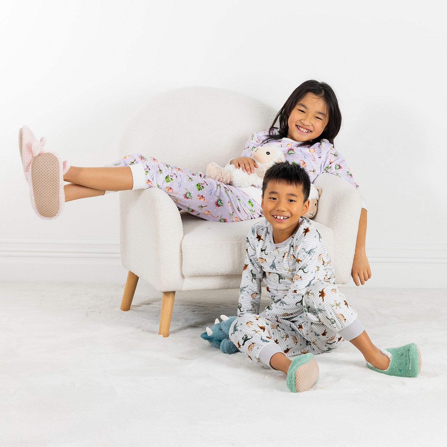 bb&b Kids Lilac Dino Fleece Pj Set