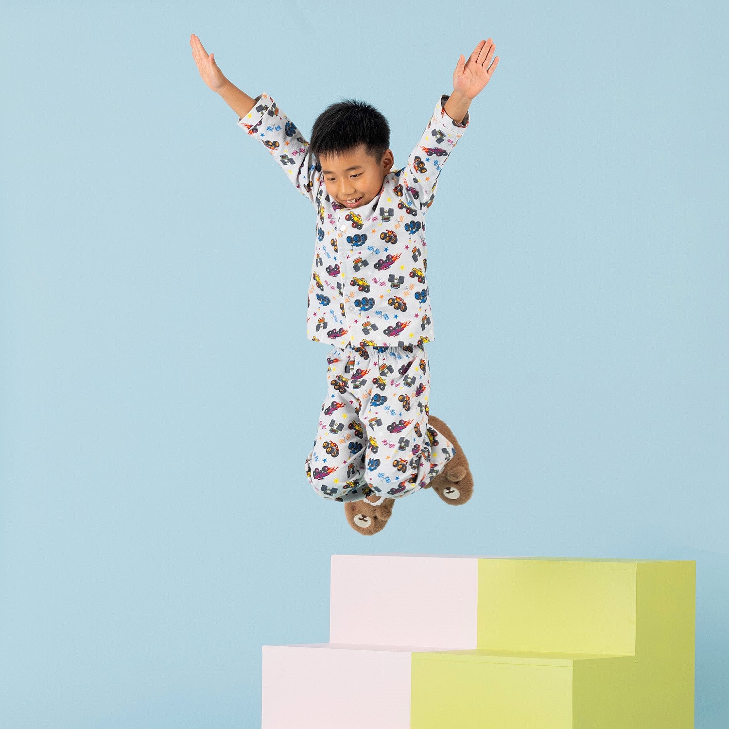 bb&b Sleep Kids Monster Truck Flannelette Pj Set