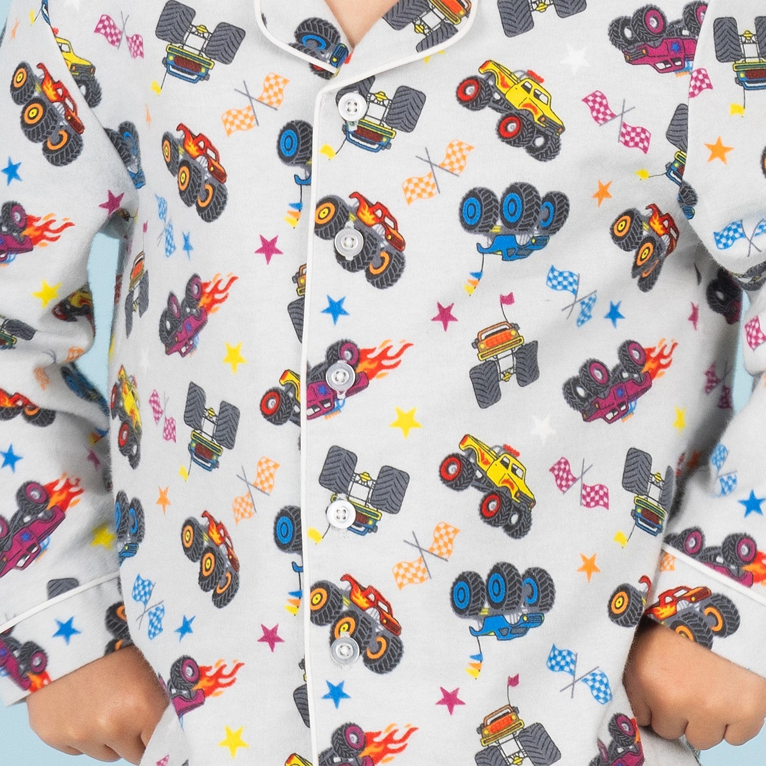 bb&b Sleep Kids Monster Truck Flannelette Pj Set