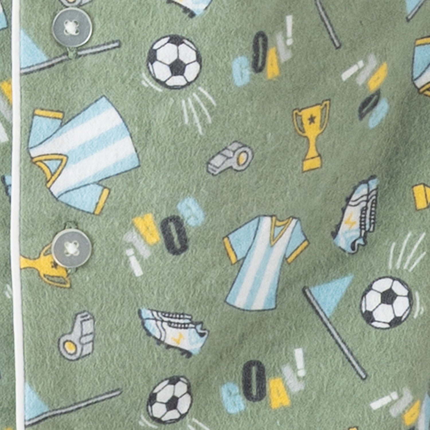 green soccer print pyjamas 