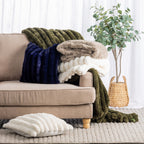 Fieldcrest Sophia Ribbed Faux Fur Cushion