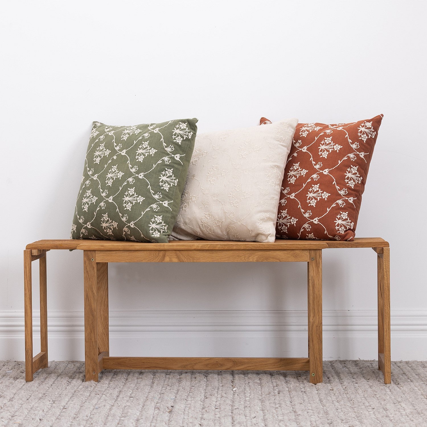 Gracious Living Iris Embroidered Cushion