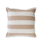 Home Co. Ashley Cushion in Natural featuring a neutral striped design with a relaxed flange edge.