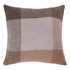 Woolrest New Zealand Wool Check Cushion Beige & Chocolate