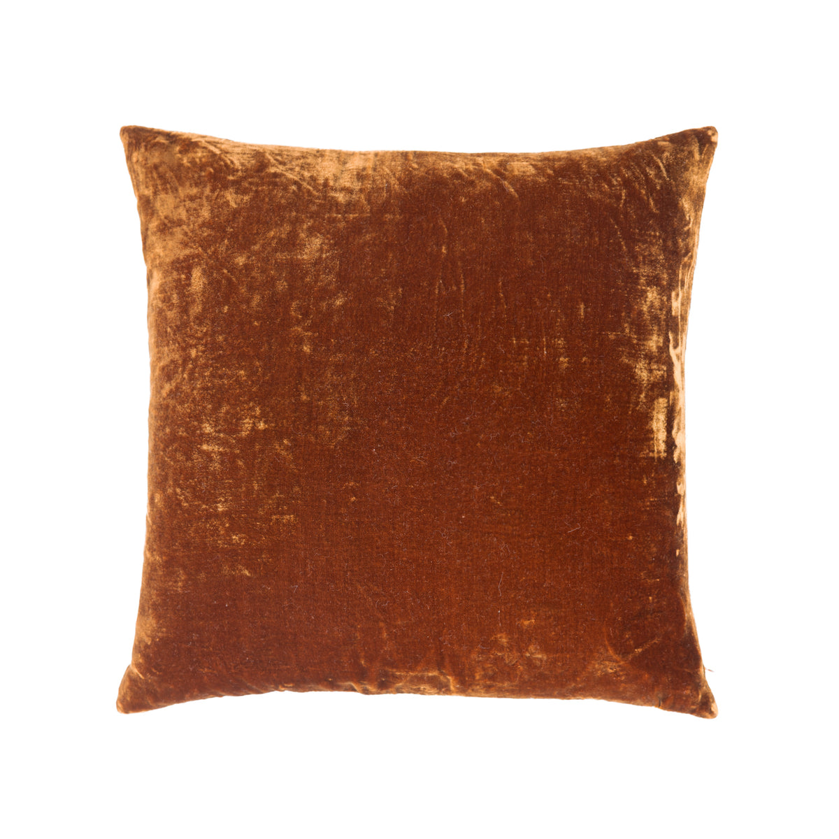 A square rust cushion reverse, shown against a plain white background.