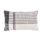 A natural breakfast cushion featuring a mix of charcoal stripes in varied widths creates a timeless, relaxed look that complements both modern and classic interiors.